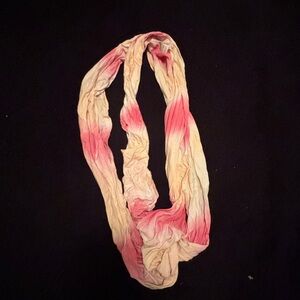 Pink and Cream Women's Scarf
